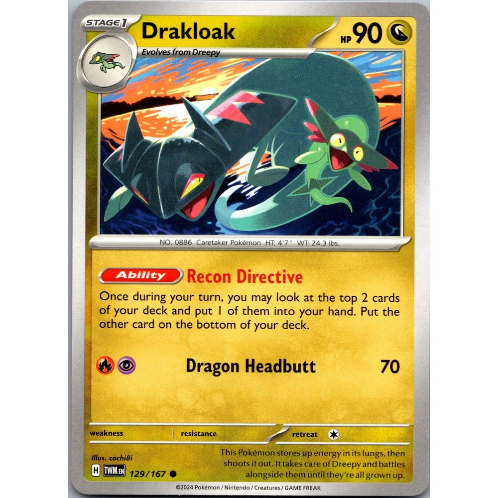 Drakloak 129/167 Common SV06 Twilight Masquerade Pokemon Card LP